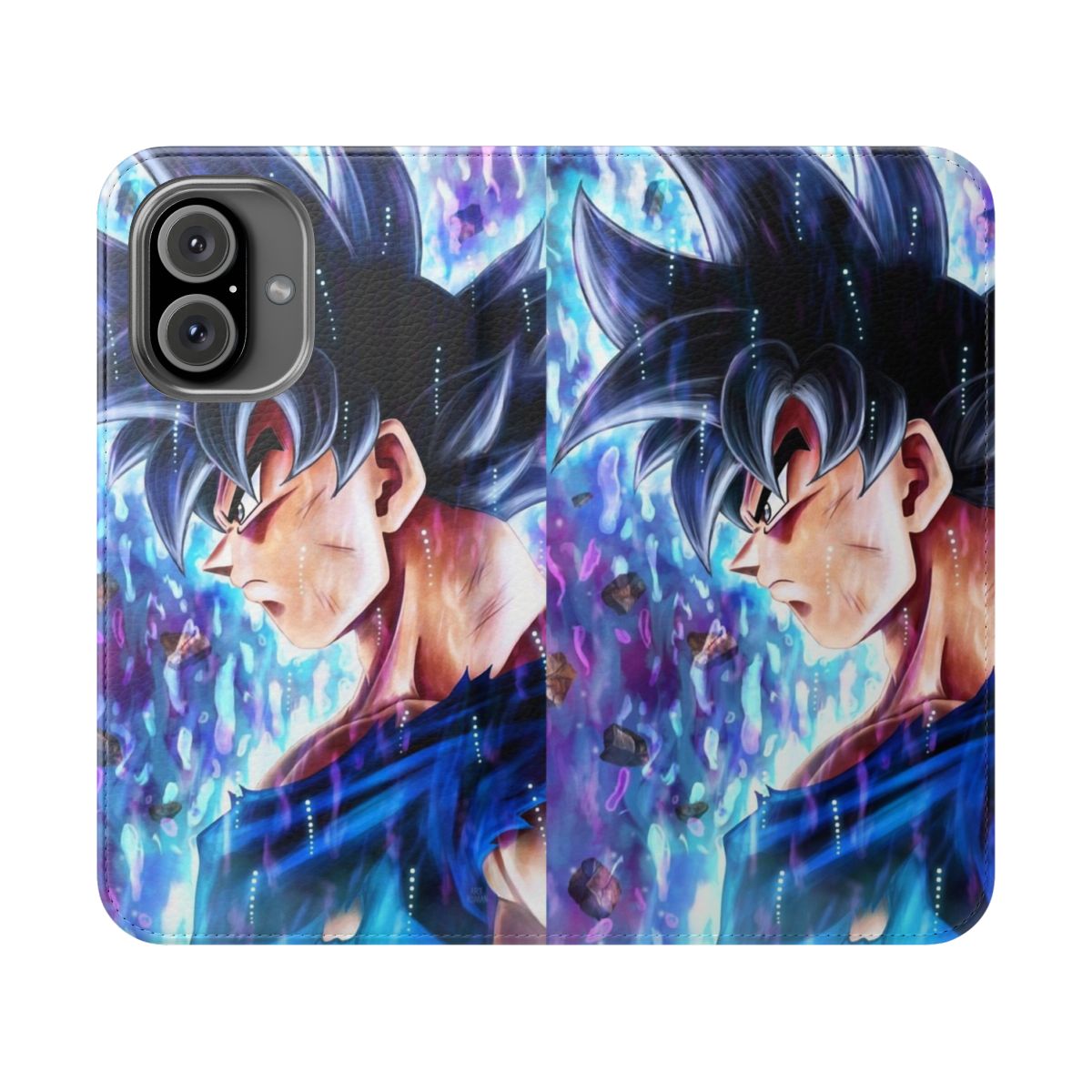 Anime-themed dragon ball z goku phone case with flip cover