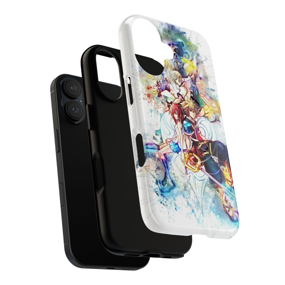 Image of a Kingdom Hearts-themed magnetic phone case with a durable protective design. - Layers