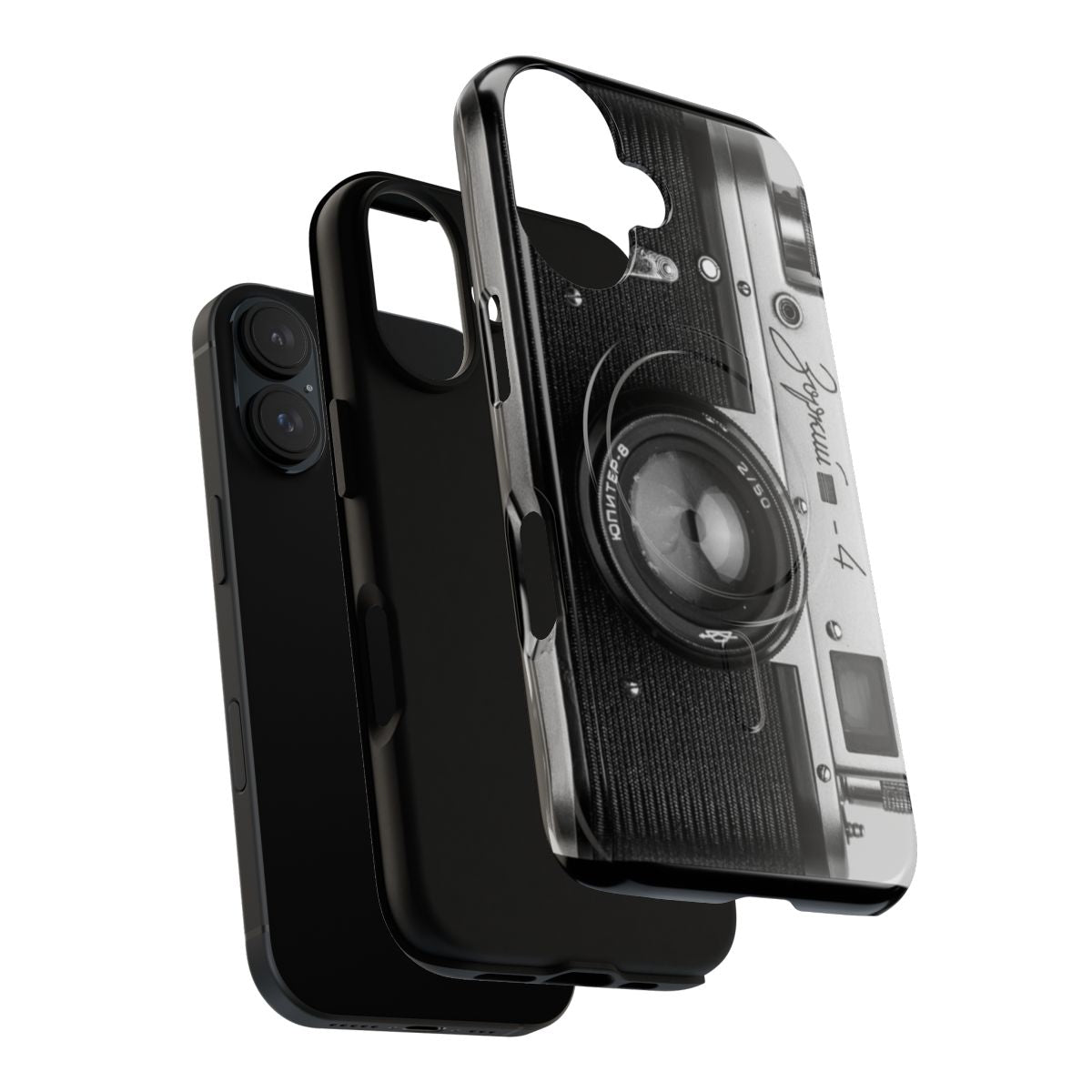 Vintage camera-inspired magnetic tough phone case for Galaxy devices - Layers