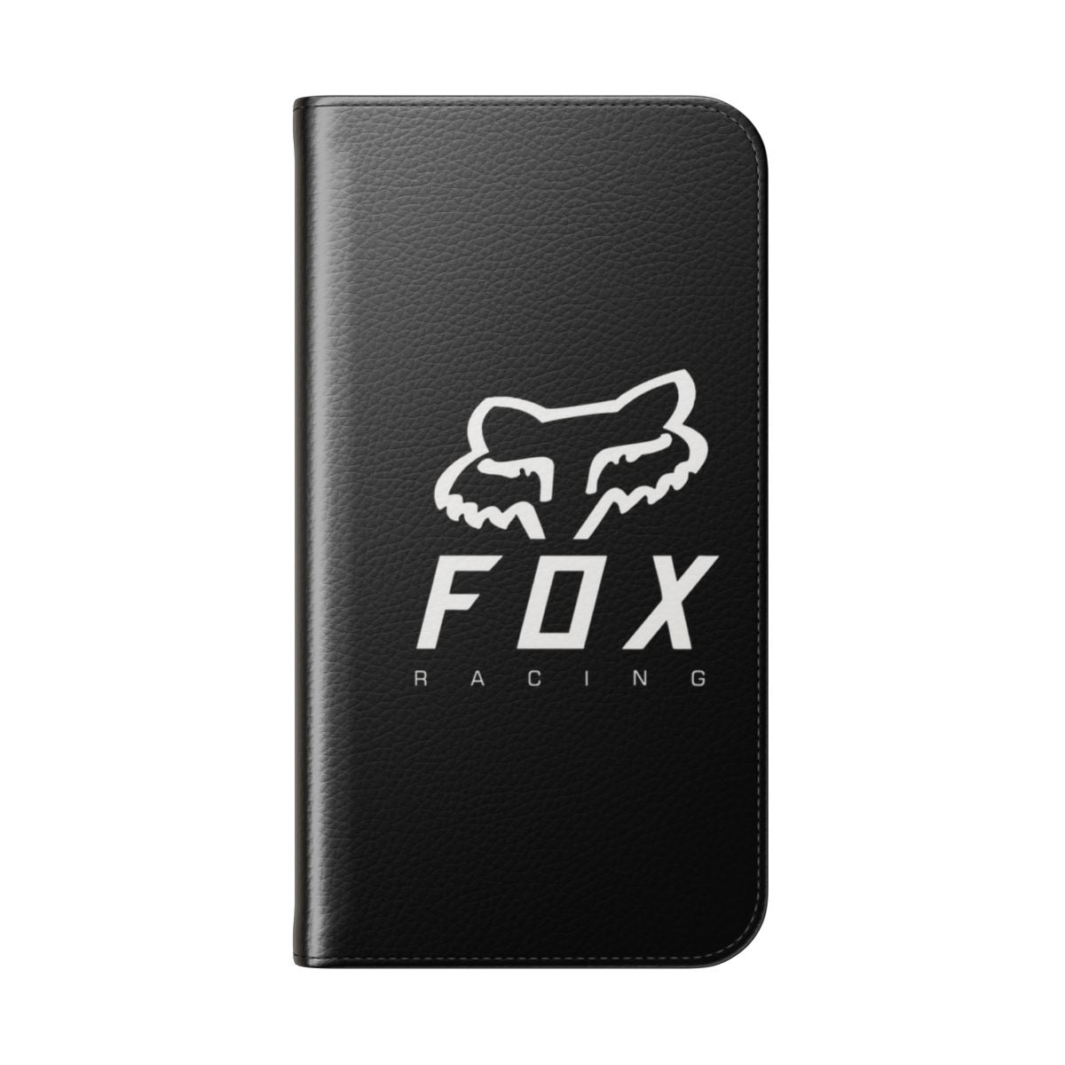 Sleek and durable fox-themed flip cover phone case for men - Folded Back