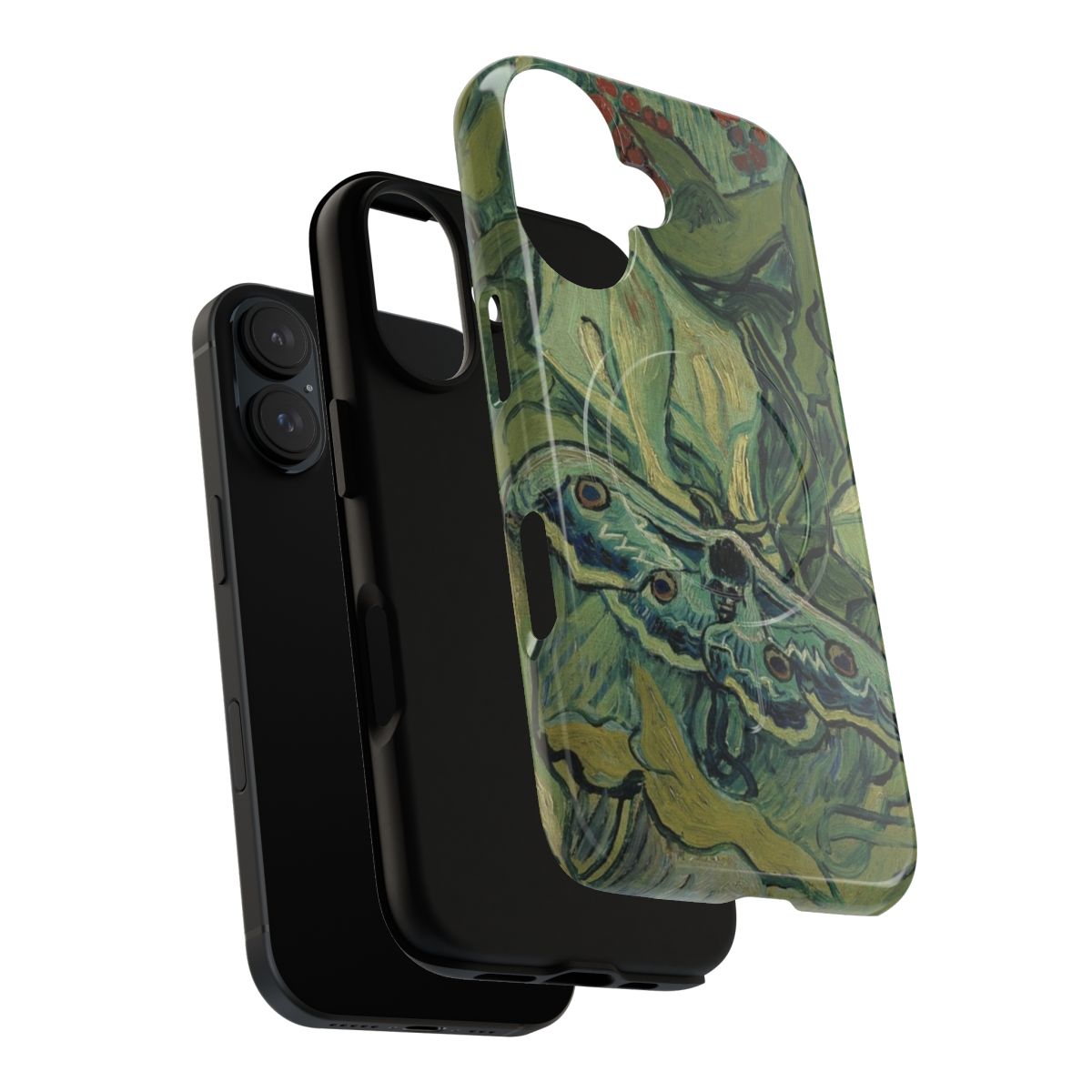 Artistic phone case featuring Vincent Van Gogh's iconic Emperor Moth painting - Layers