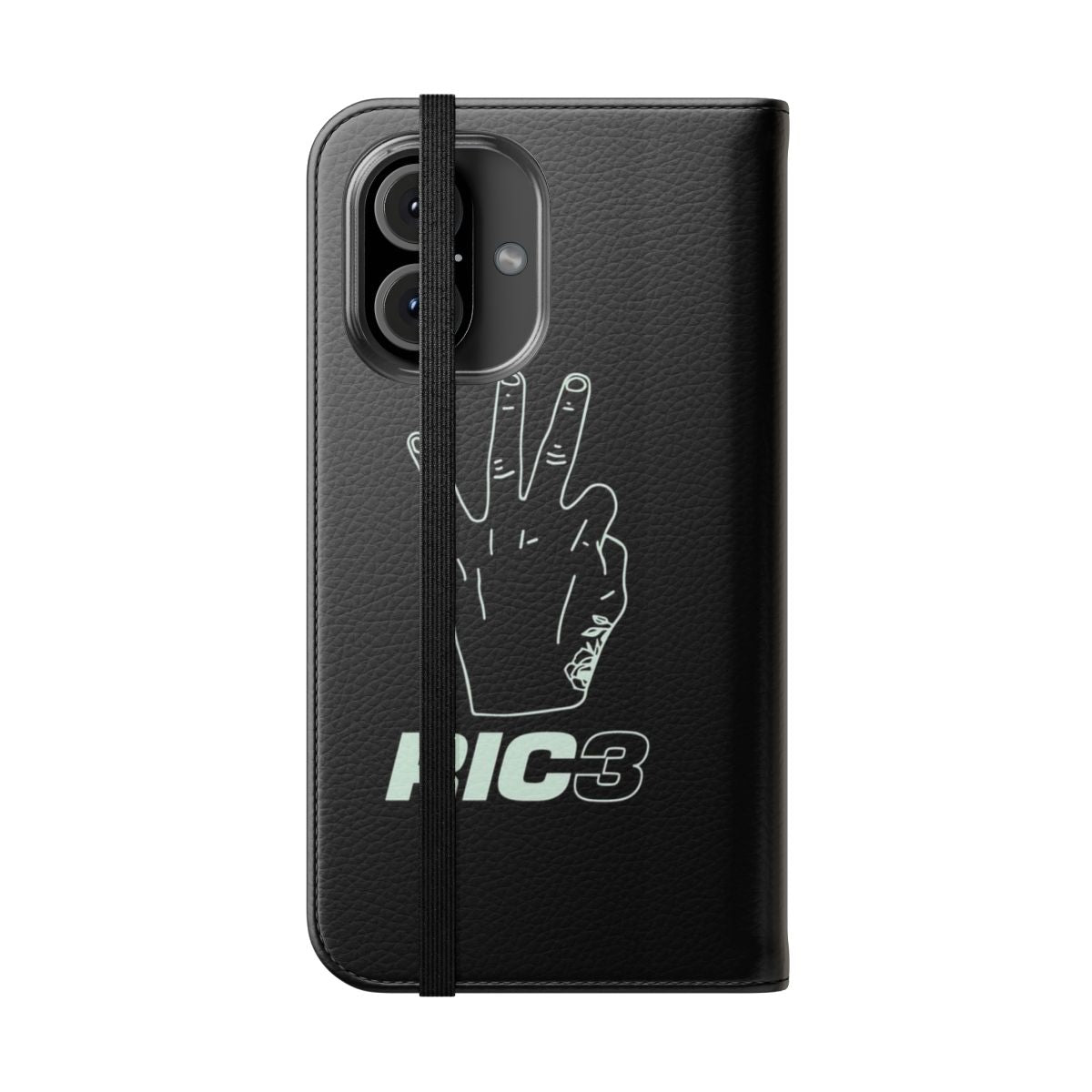 A stylish and durable flip cover phone case featuring the iconic Daniel Ricciardo design for Formula 1 enthusiasts. - Folded Front