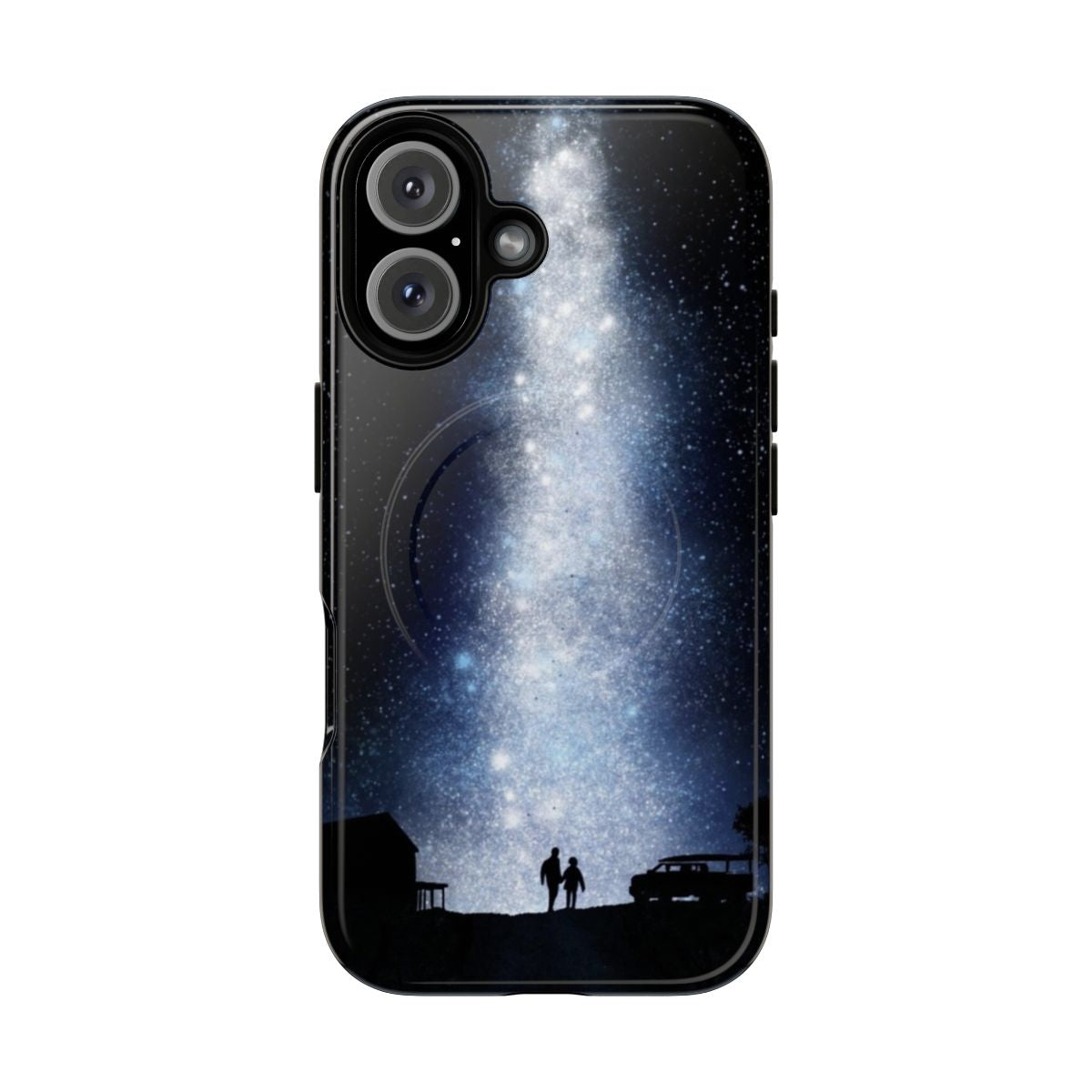 Interstellar-themed magnetic phone case with galaxy design