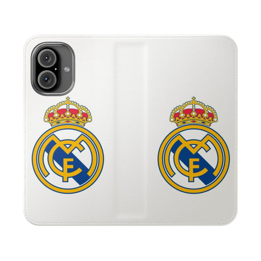 Madrid CF inspired phone flip cover case with team logo