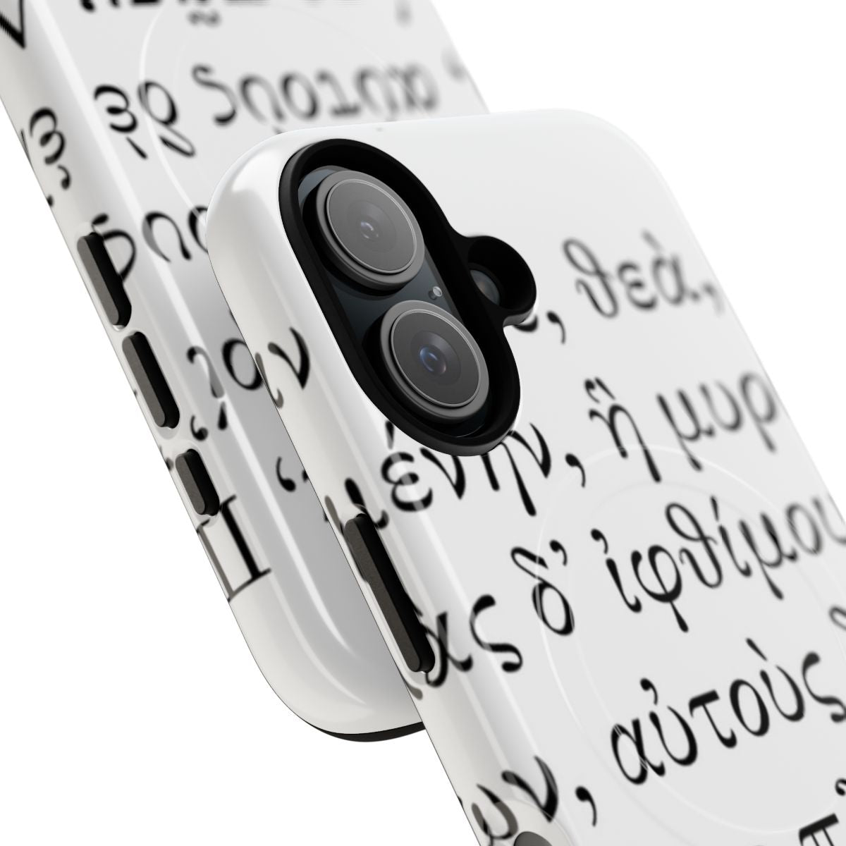 Magnetic tough phone case featuring the preface of the Iliad by the ancient Greek poet Homerus. - Detail