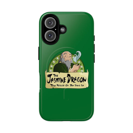 Magnetic tough phone case with an avatar the last airbender inspired jasmine dragon tea house design