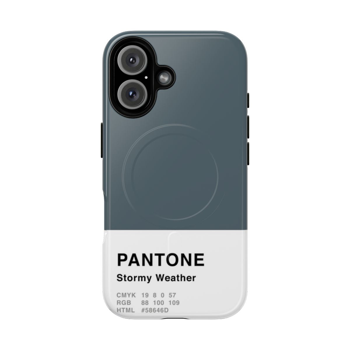 Grey Pantone colored phone case with simple and minimalist design