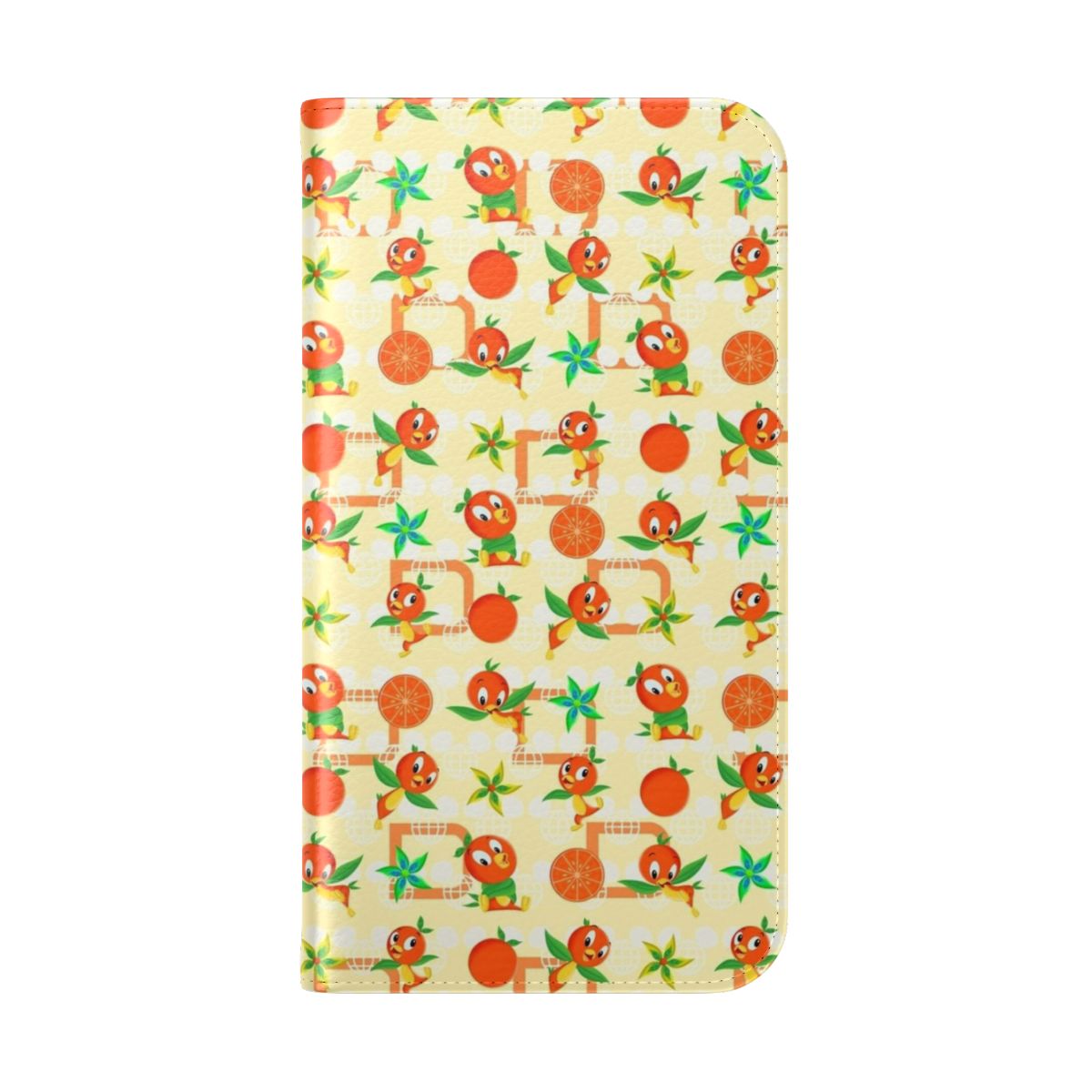 Vintage-inspired orange bird phone case with a retro Florida theme - Folded Back