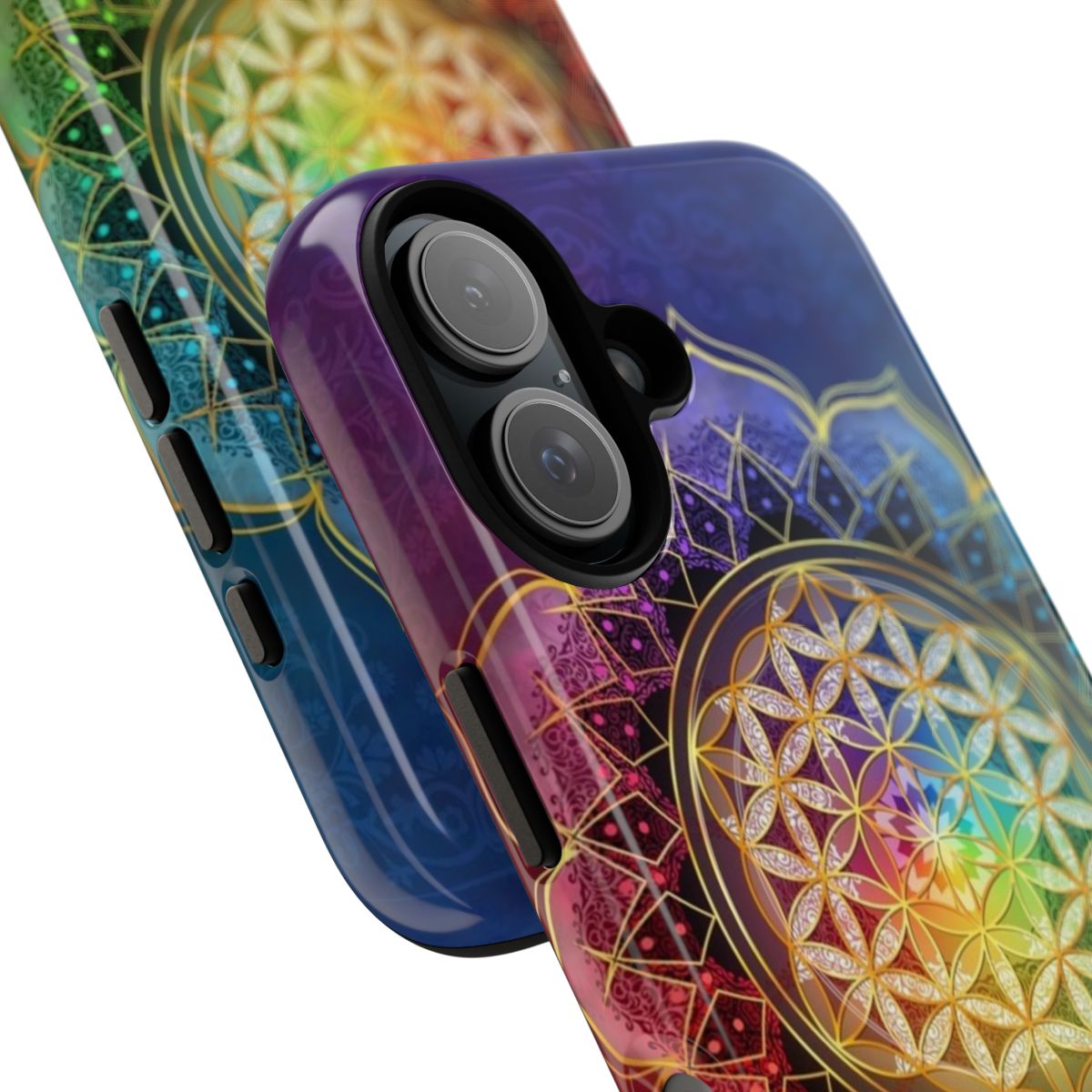 Colorful sacred geometry flower of life lotus mandala phone case design - Detail