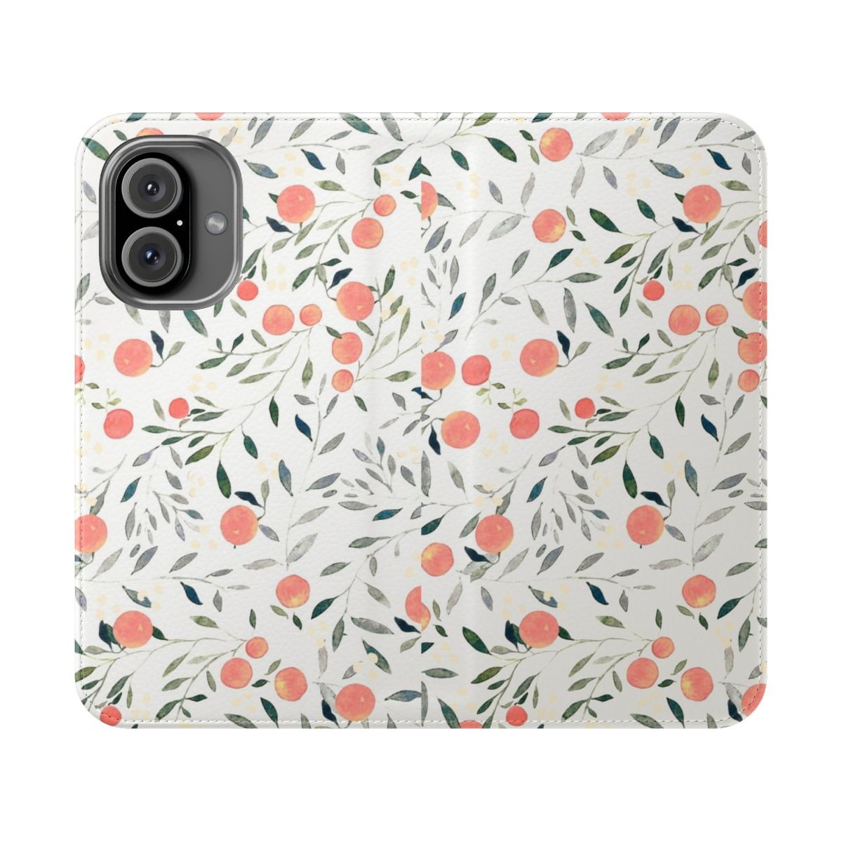 Peach and floral pattern phone case with a vibrant, bohemian design.