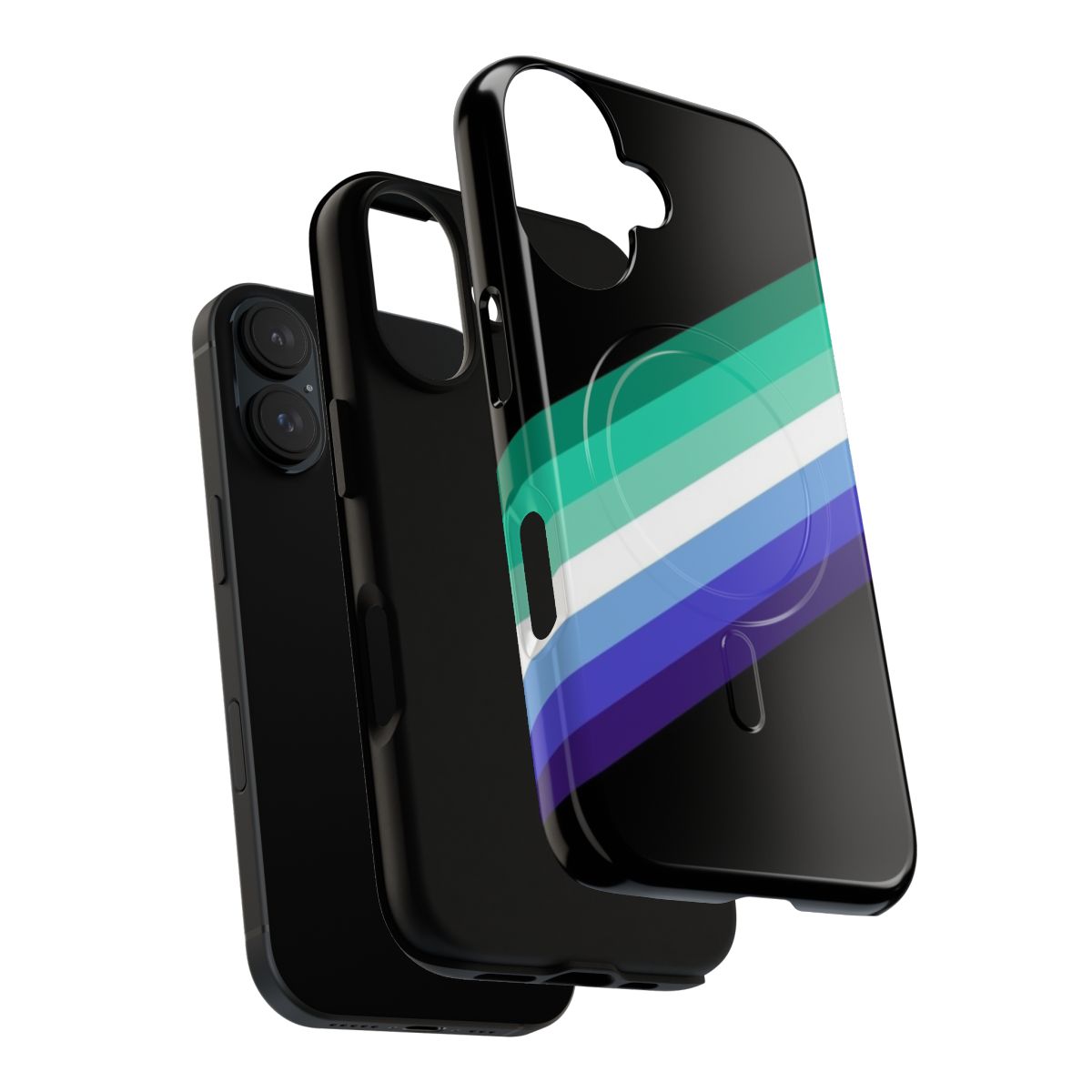 Colorful pride flag design on a magnetic, tough phone case - Layers