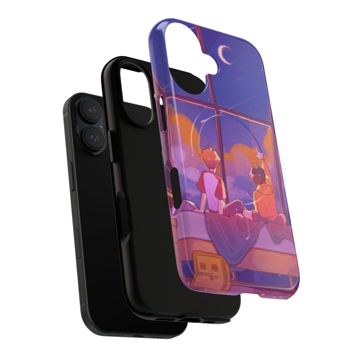 Tommy and Tubbo themed magnetic phone case with a tough design - Layers