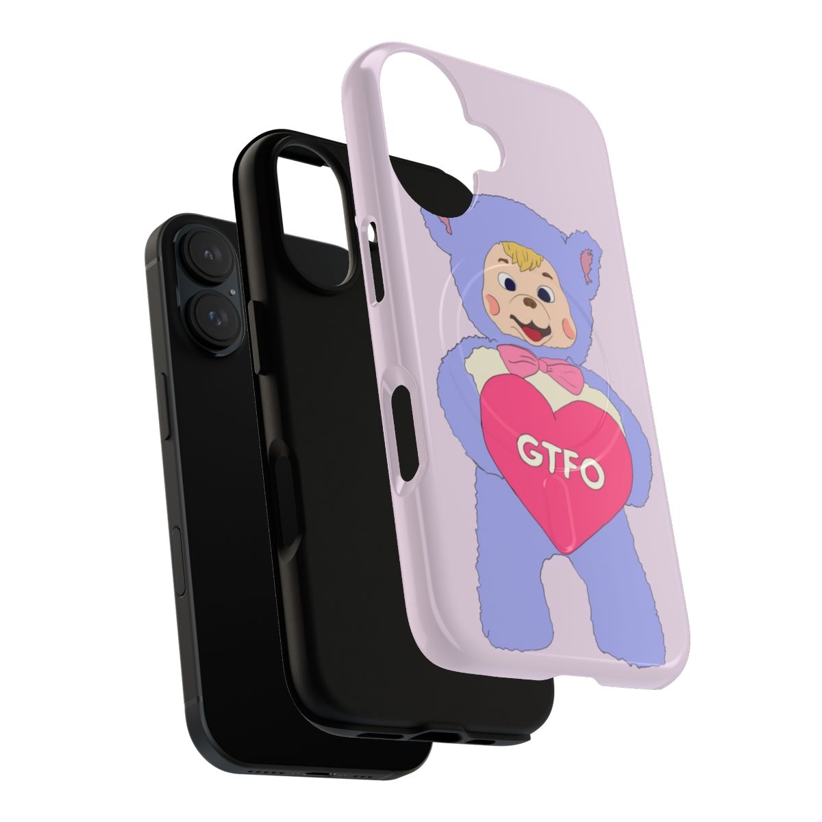 Stylish and protective GTFO Trilogy bear-themed phone case with magnetic closure - Layers