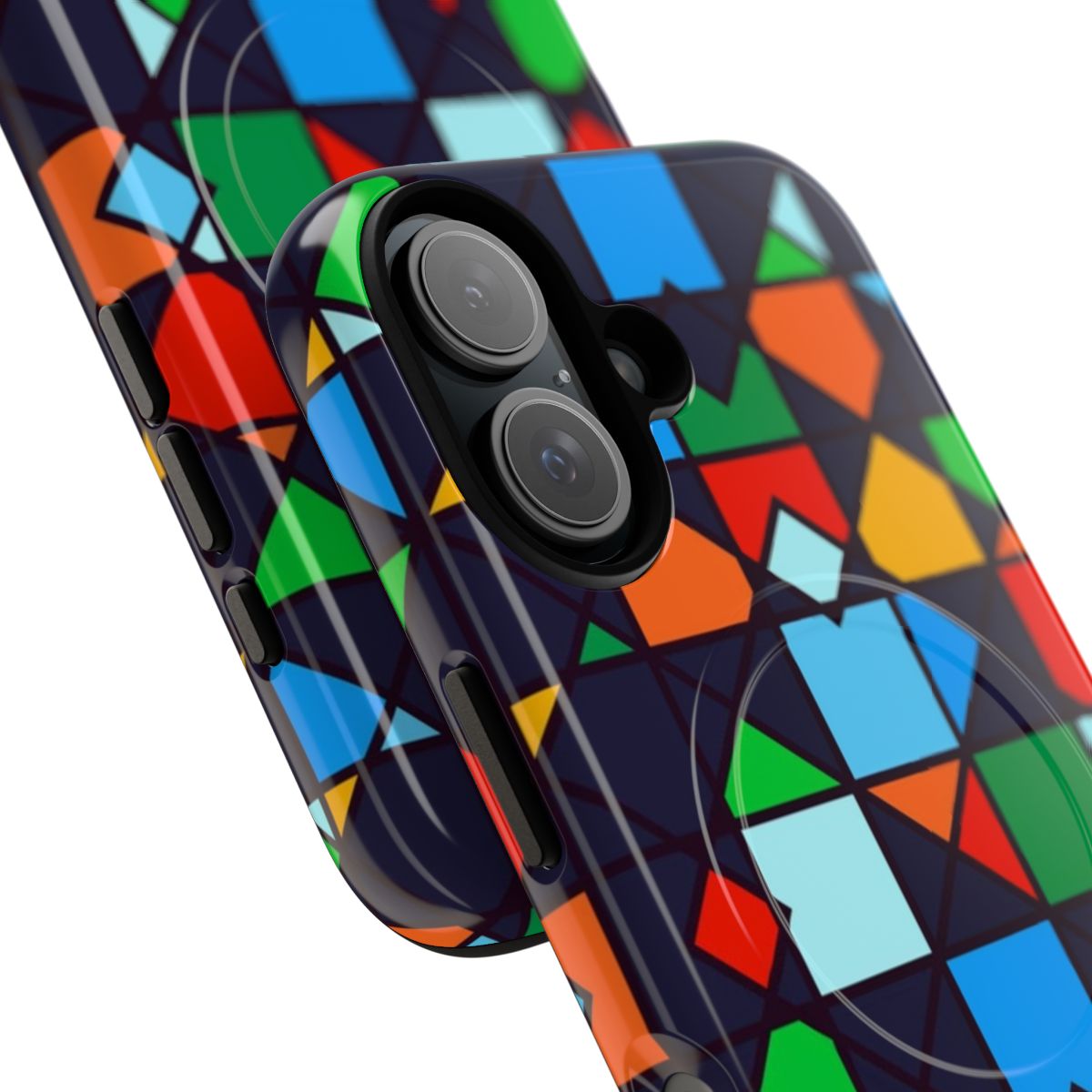 Colorful geometric and architectural pattern phone case - Detail