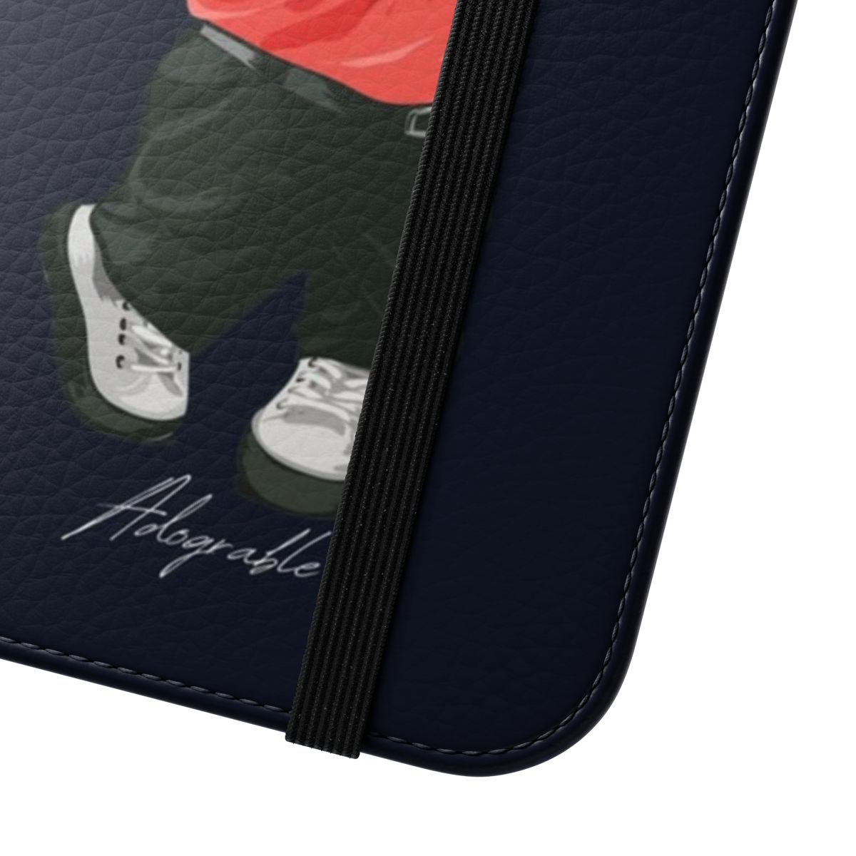 Adorable phone case featuring a cute teddy bear playing golf - Close Up