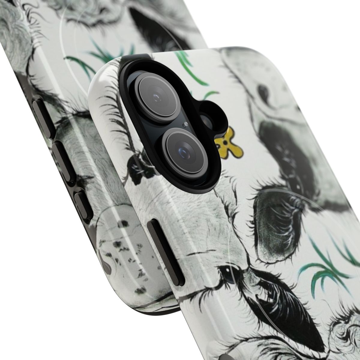 Moo-velous black and white cow print magnetic phone case - Detail