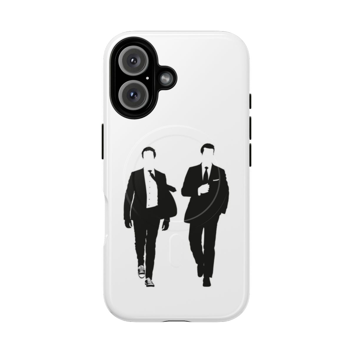 Magnetic phone case featuring a minimalist design inspired by the popular TV series Suits