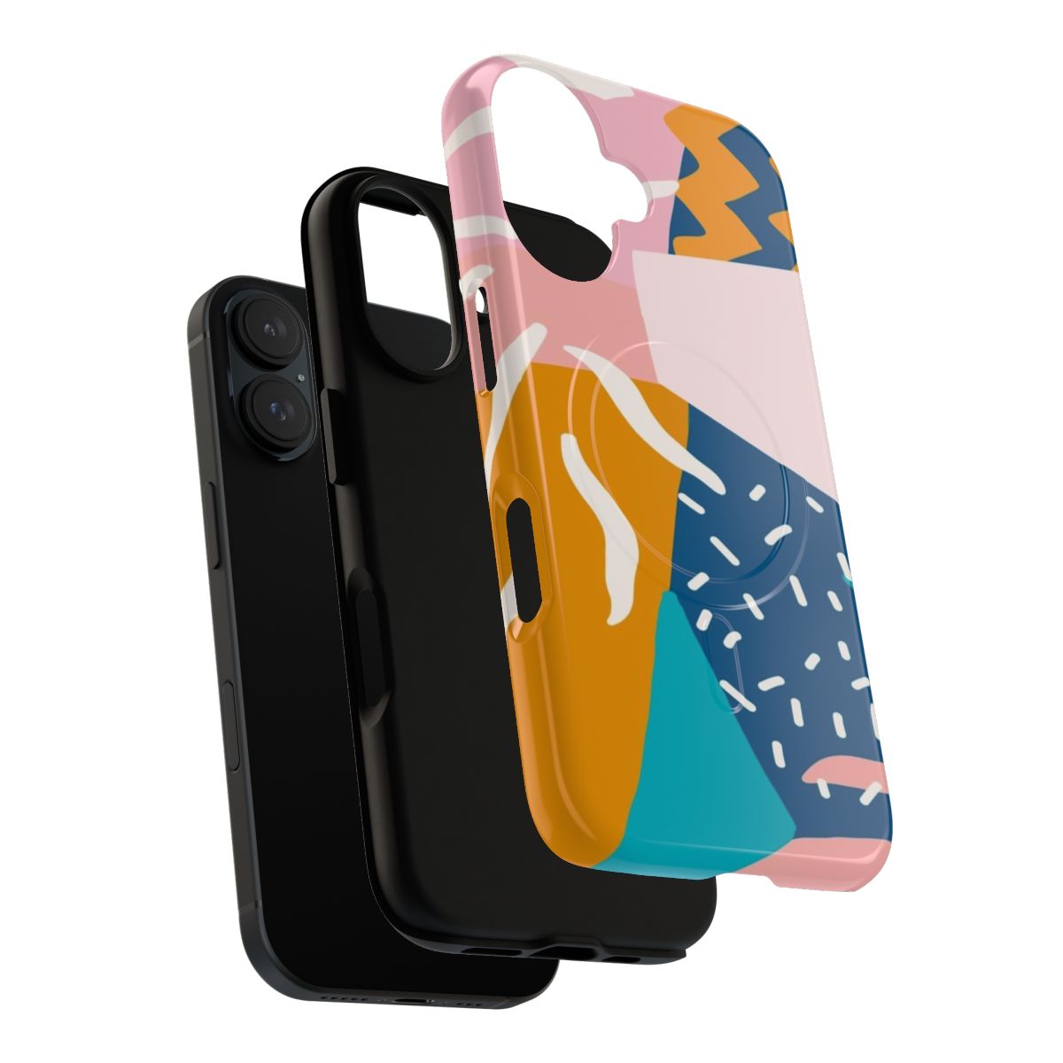 Colorful abstract art design on a tough, protective phone case - Layers