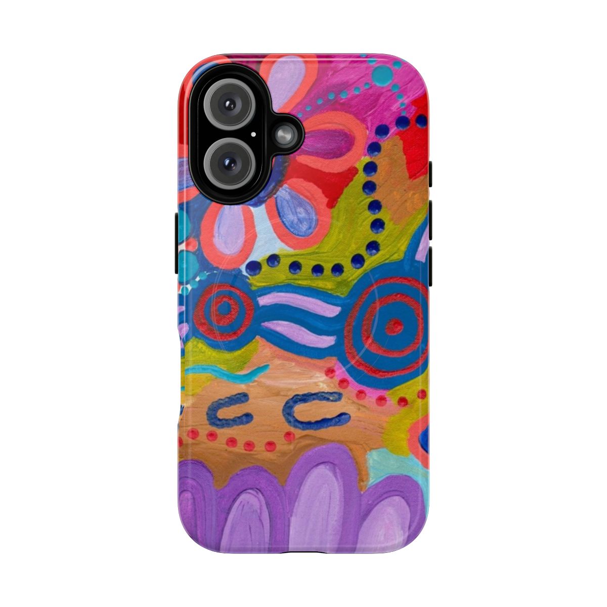 Magnetic tough phone case with aboriginal and indigenous art designs