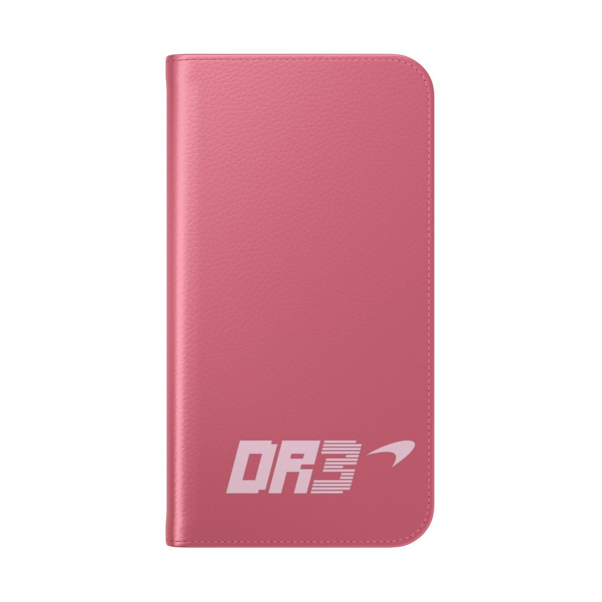 Pink phone case featuring a design inspired by Formula 1 driver Daniel Ricciardo - Folded Back