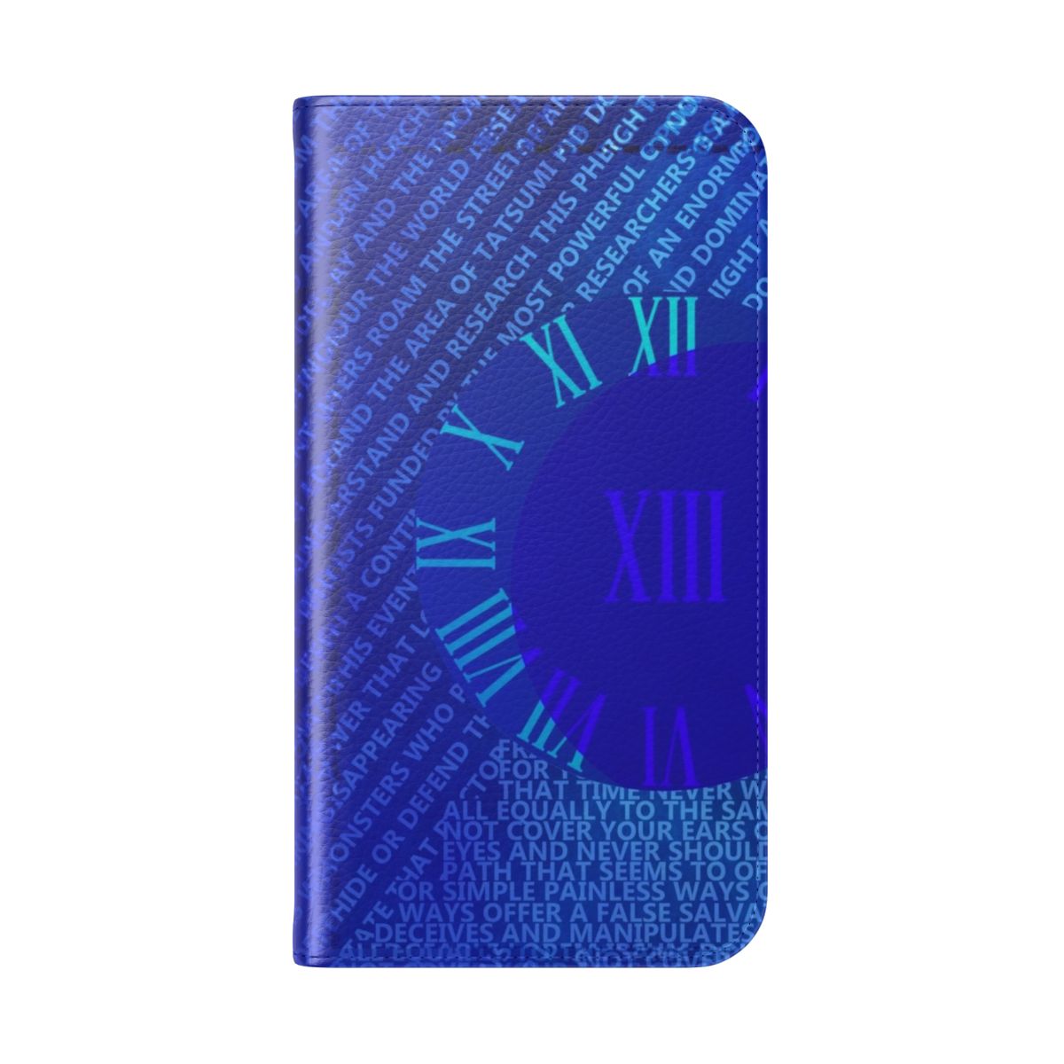 Persona 3 inspired flip cover phone case with a moon clock design - Folded Back