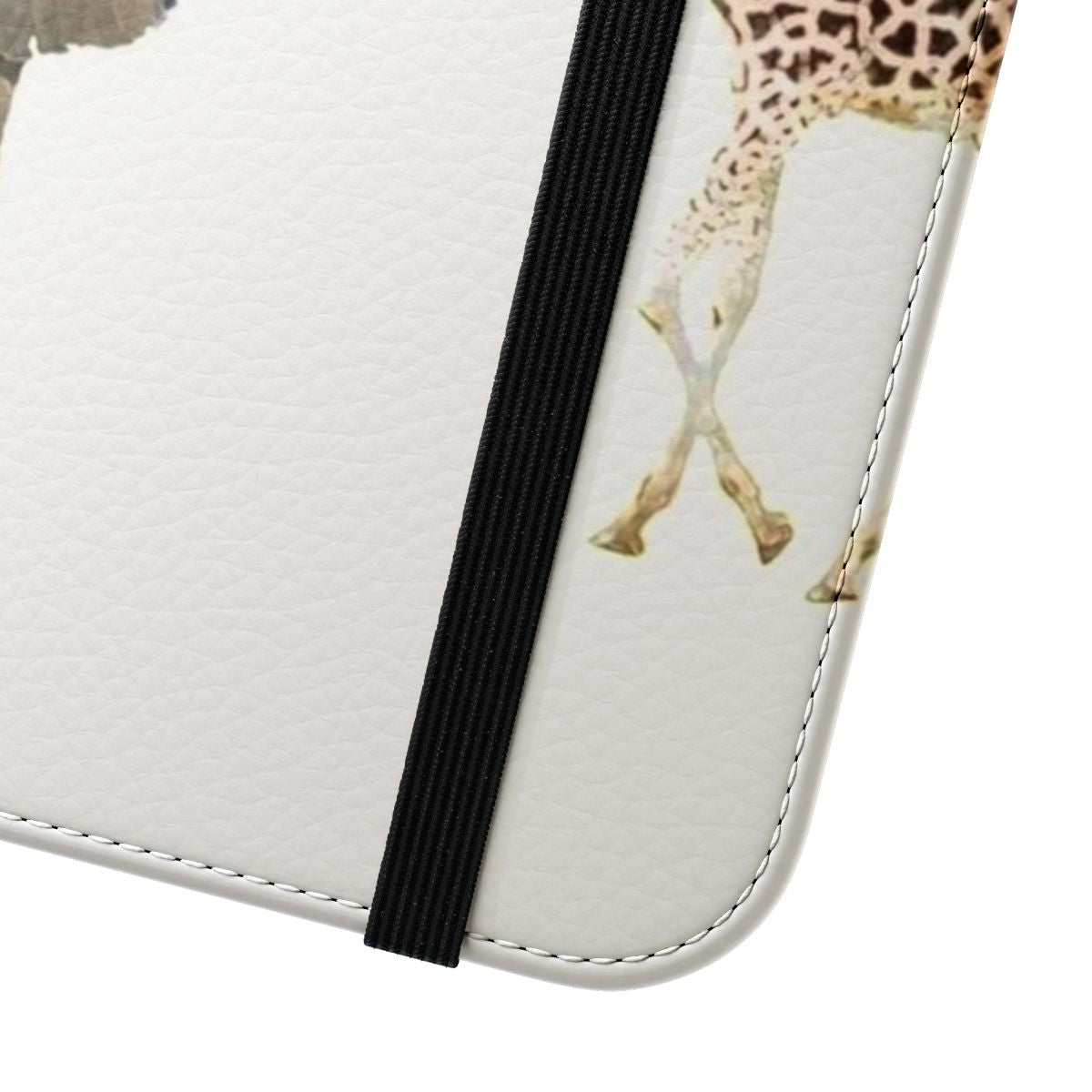 Colorful phone case featuring a whimsical giraffe and elephant design with daisies and a floral pattern. - Close Up