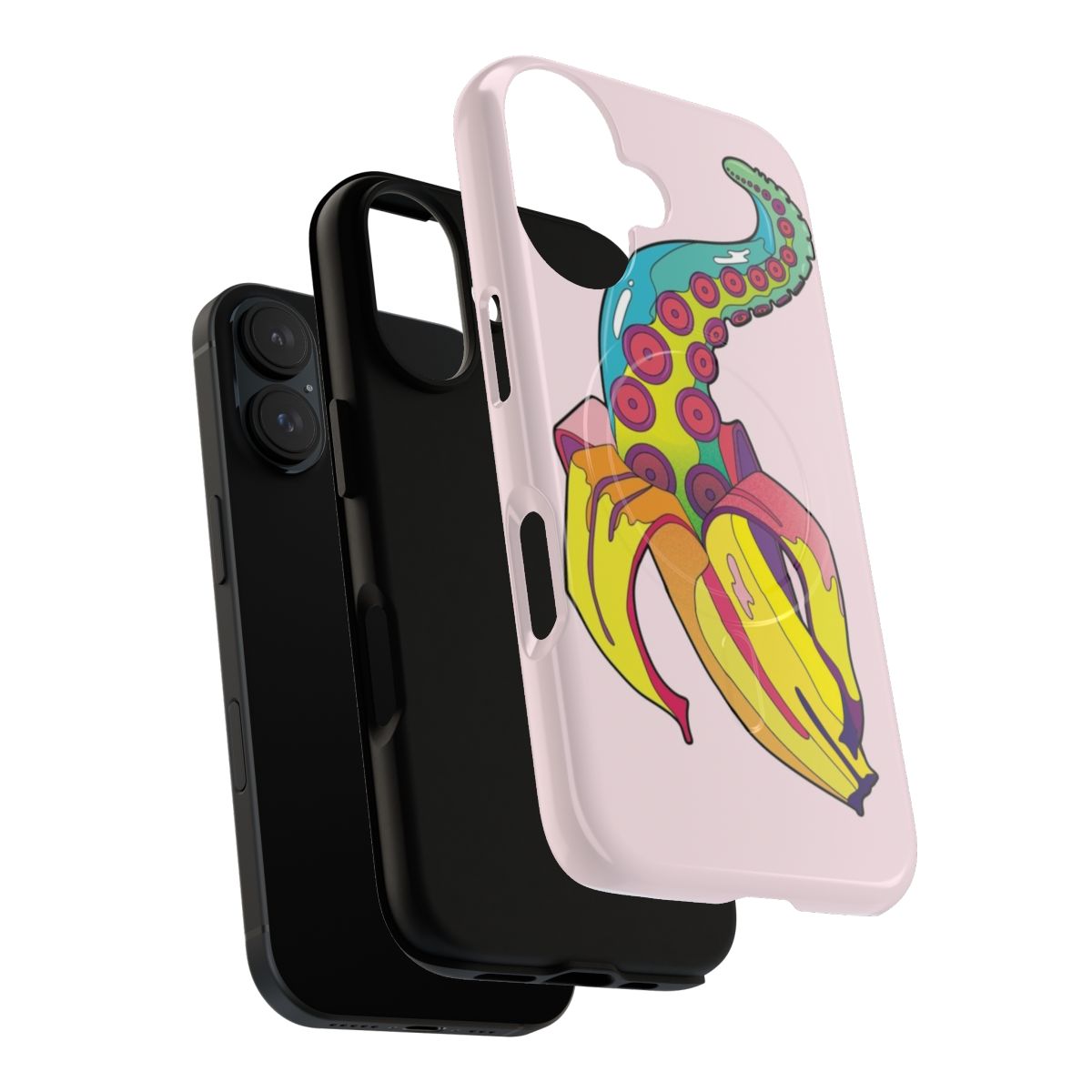 Vibrant psychedelic banana tentacle design phone case - Layers