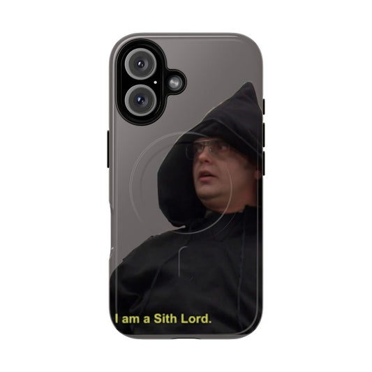 Magnetic tough phone case featuring Dwight Schrute dressed as a Sith Lord from The Office