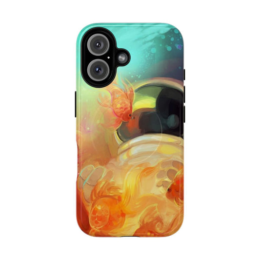 Colorful phone case with a vibrant galaxy and night sky design