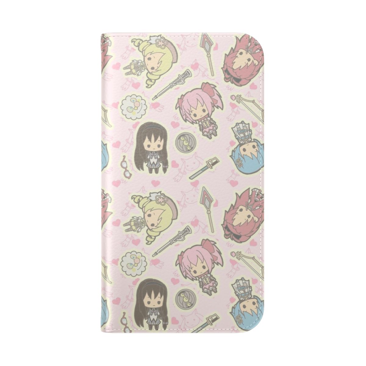 Chibi magical girl inspired flip cover phone case - Folded Back