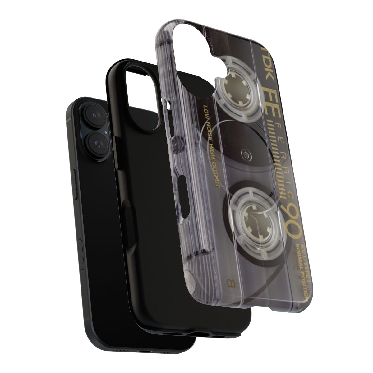 Vintage cassette tape phone case with retro 80s mixtape design - Layers