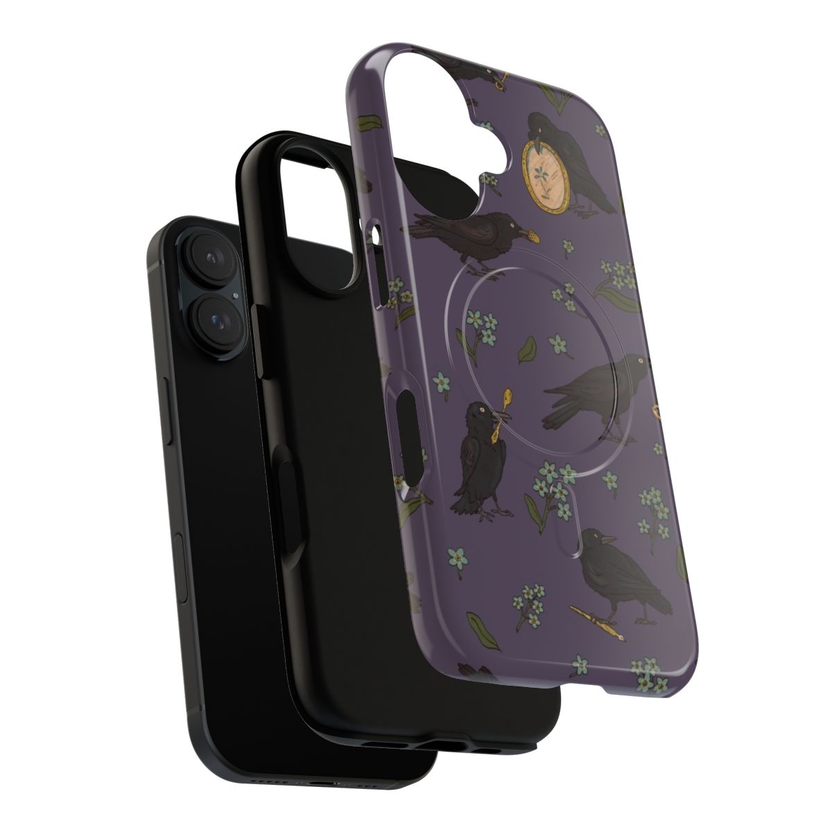 Gothic fairytale-inspired phone case with raven and crow design - Layers