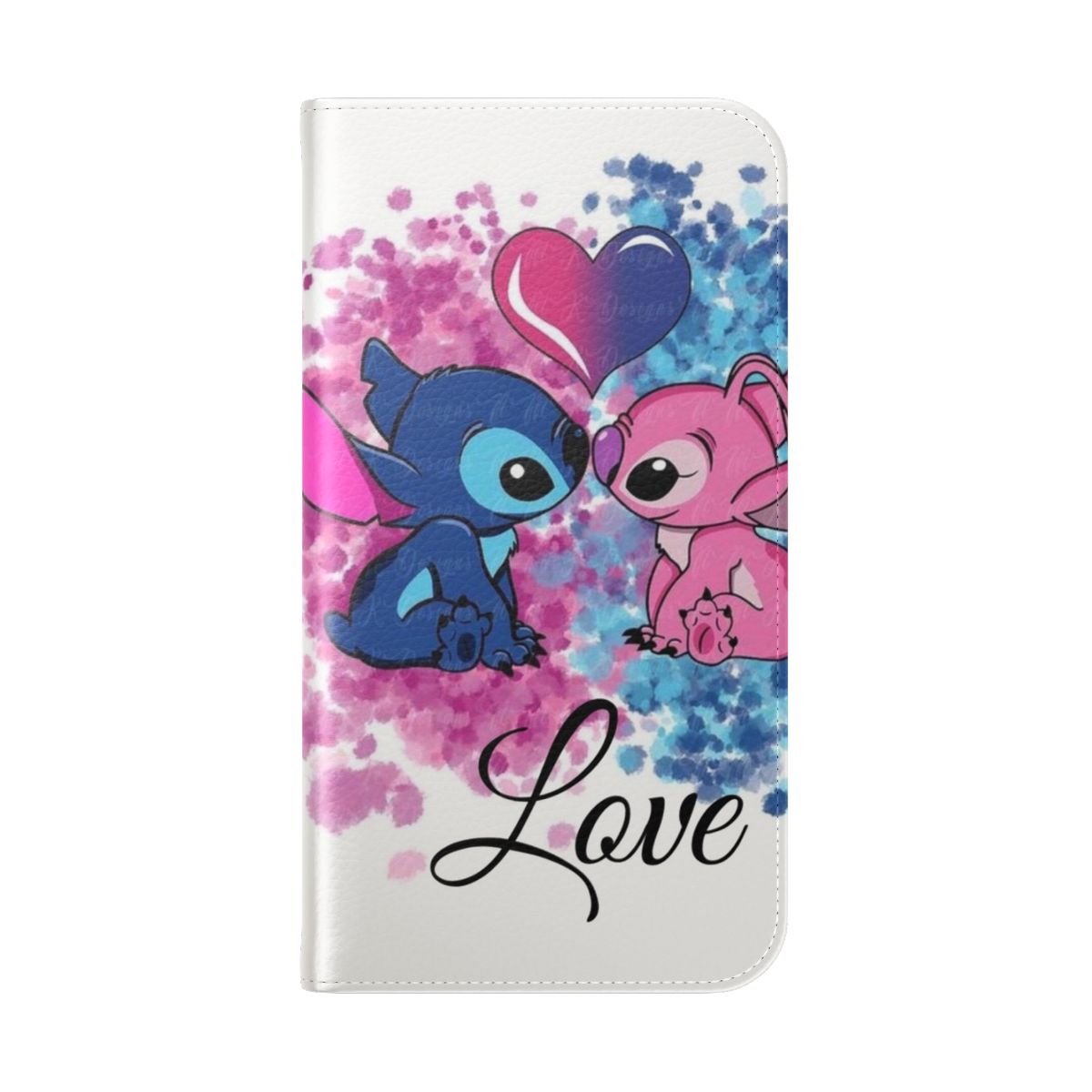 Lilo & Stitch-inspired flip phone case with a cute, colorful design - Folded Back