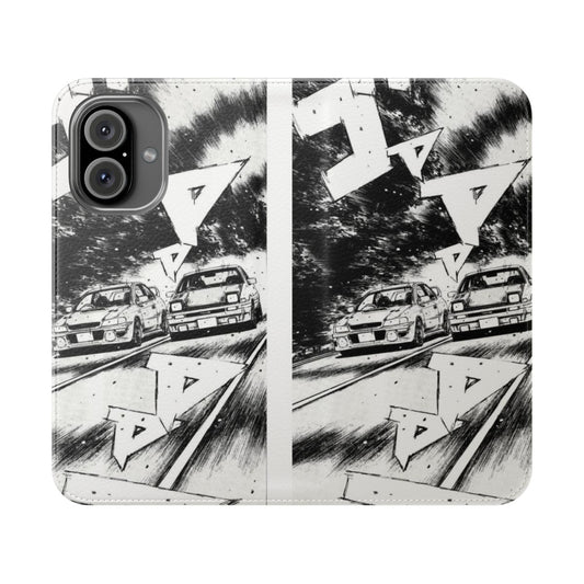 Stylish phone case featuring iconic Initial D manga panel with AE86 and Impreza vehicles.