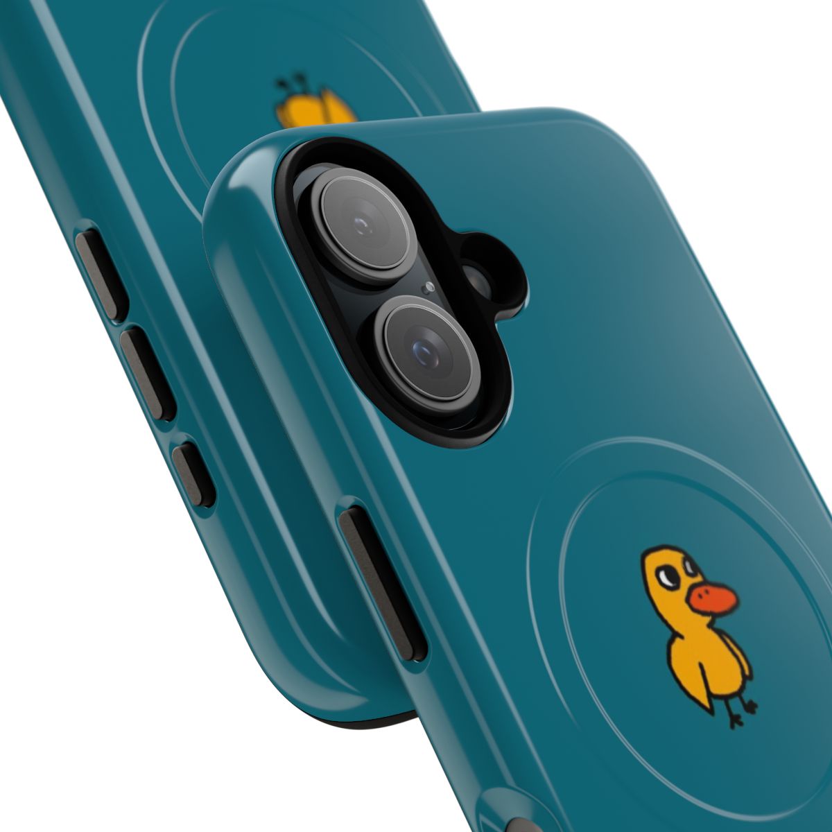 Magnetic tough phone case with a graphic design inspired by the popular duck song. - Detail