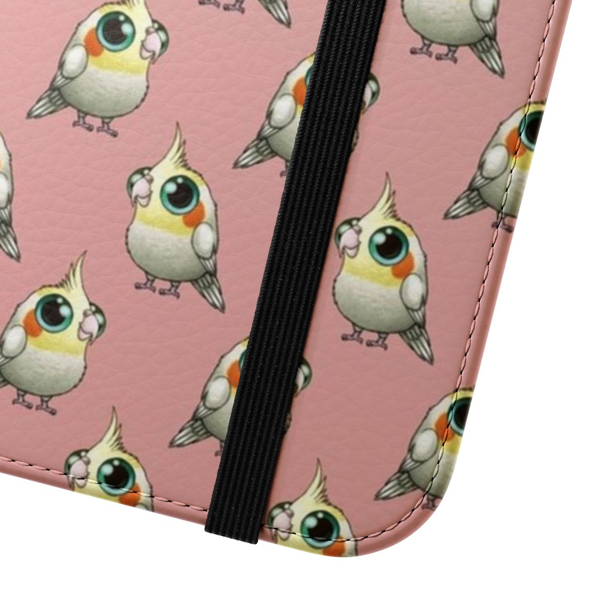 Cute round cockatiel bird design phone case - Close Up