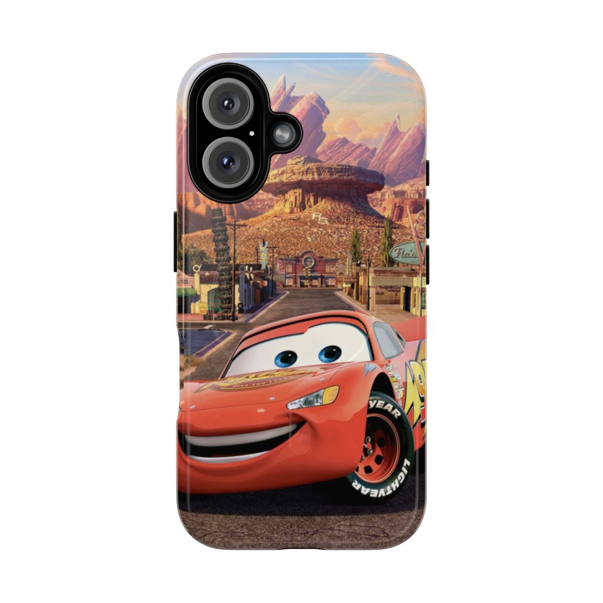 Tough magnetic phone case with Lightning McQueen and Cars movie inspired designs