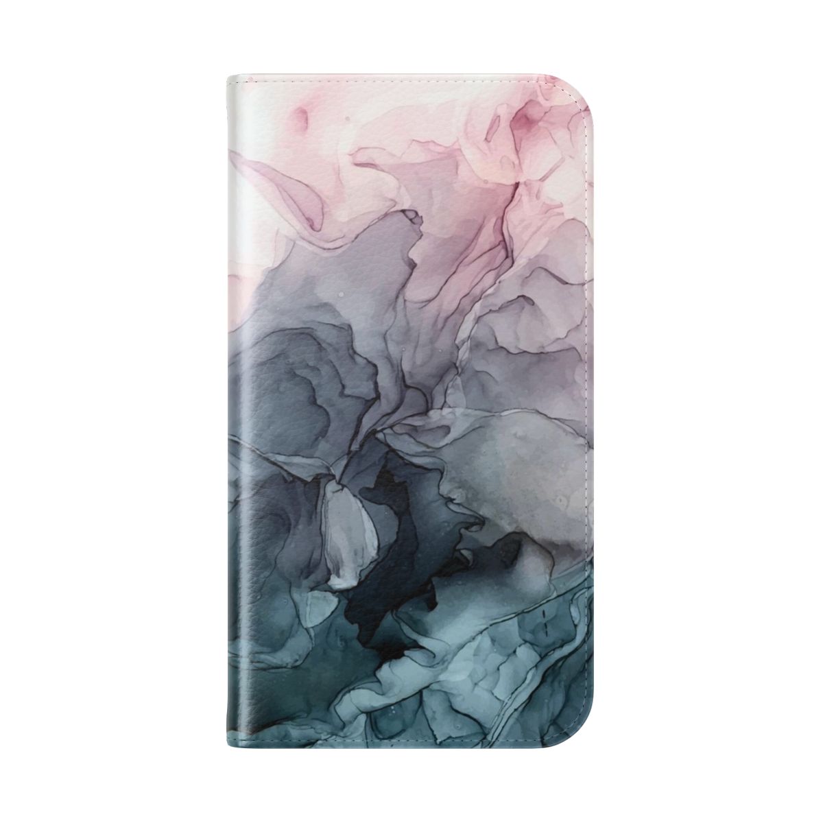 Blush pink and grey flowing abstract painting phone case cover - Folded Back