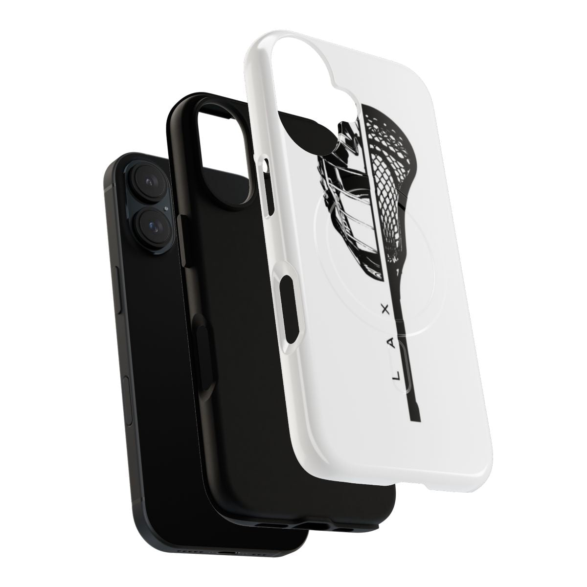 Lacrosse themed tough phone case with magnetic design - Layers