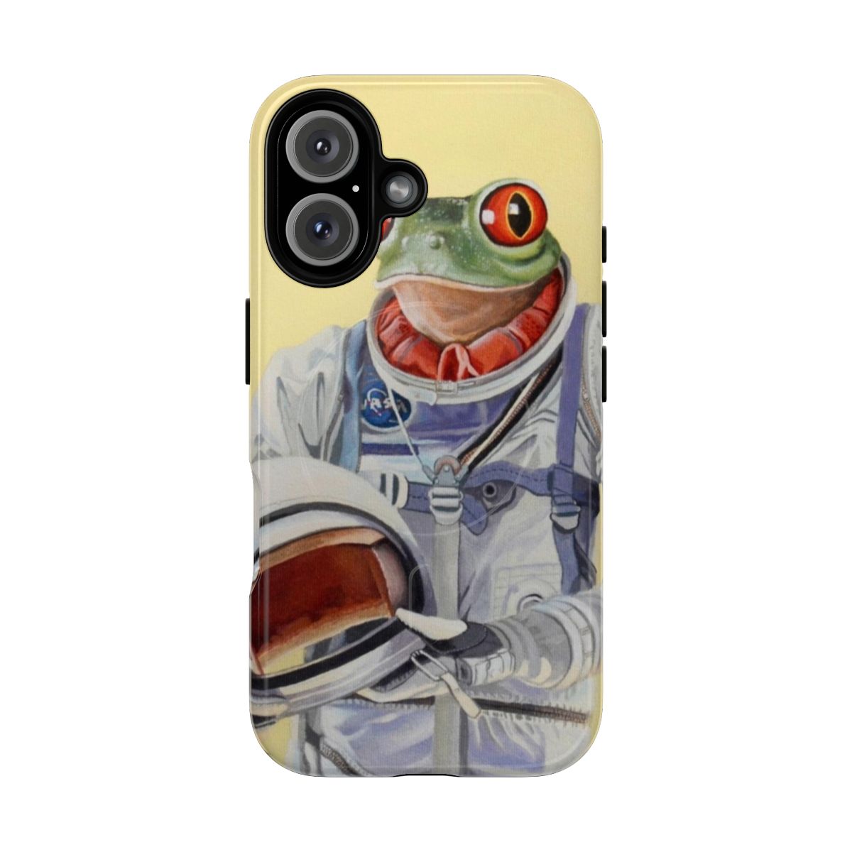 Frog-themed magnetic tough phone case with a futuristic, space-inspired design