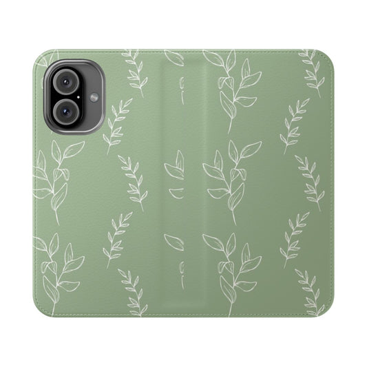 Green leaves phone case with nature-inspired design