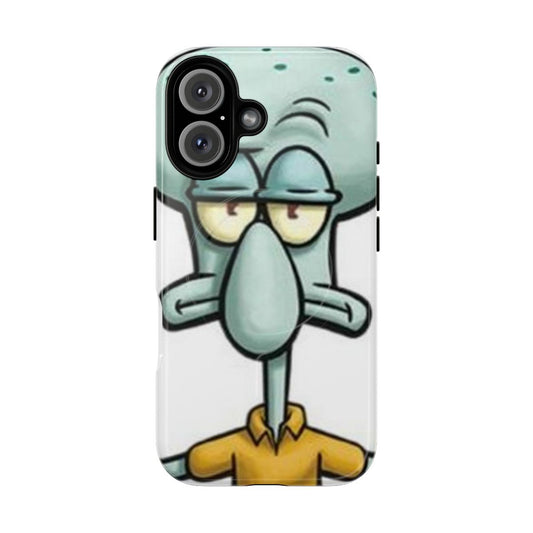 Sleek and durable phone case featuring the iconic Squidward Tentacles character from the beloved Spongebob Squarepants series.