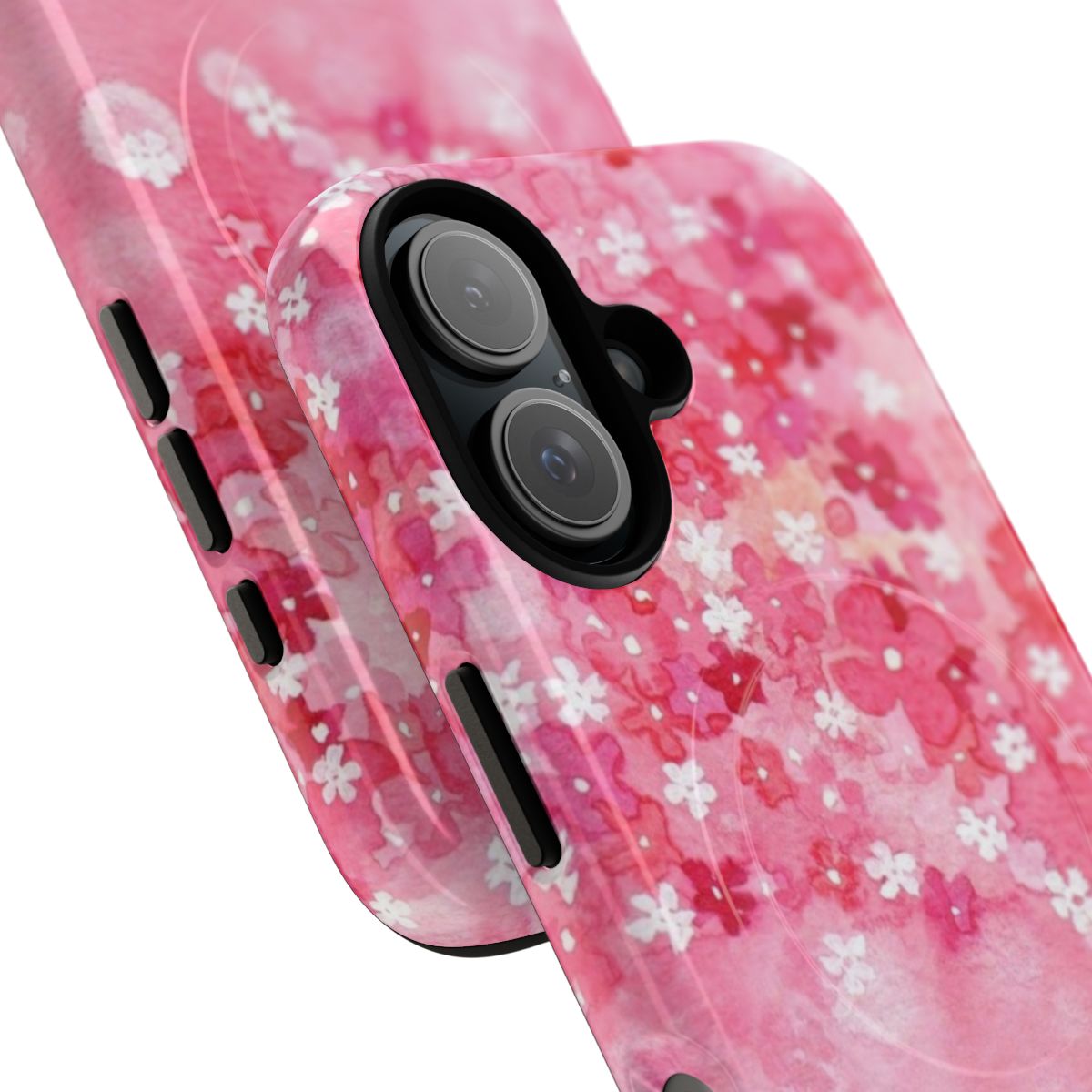 Artistic phone case with delicate falling petals and a serene, modern design - Detail