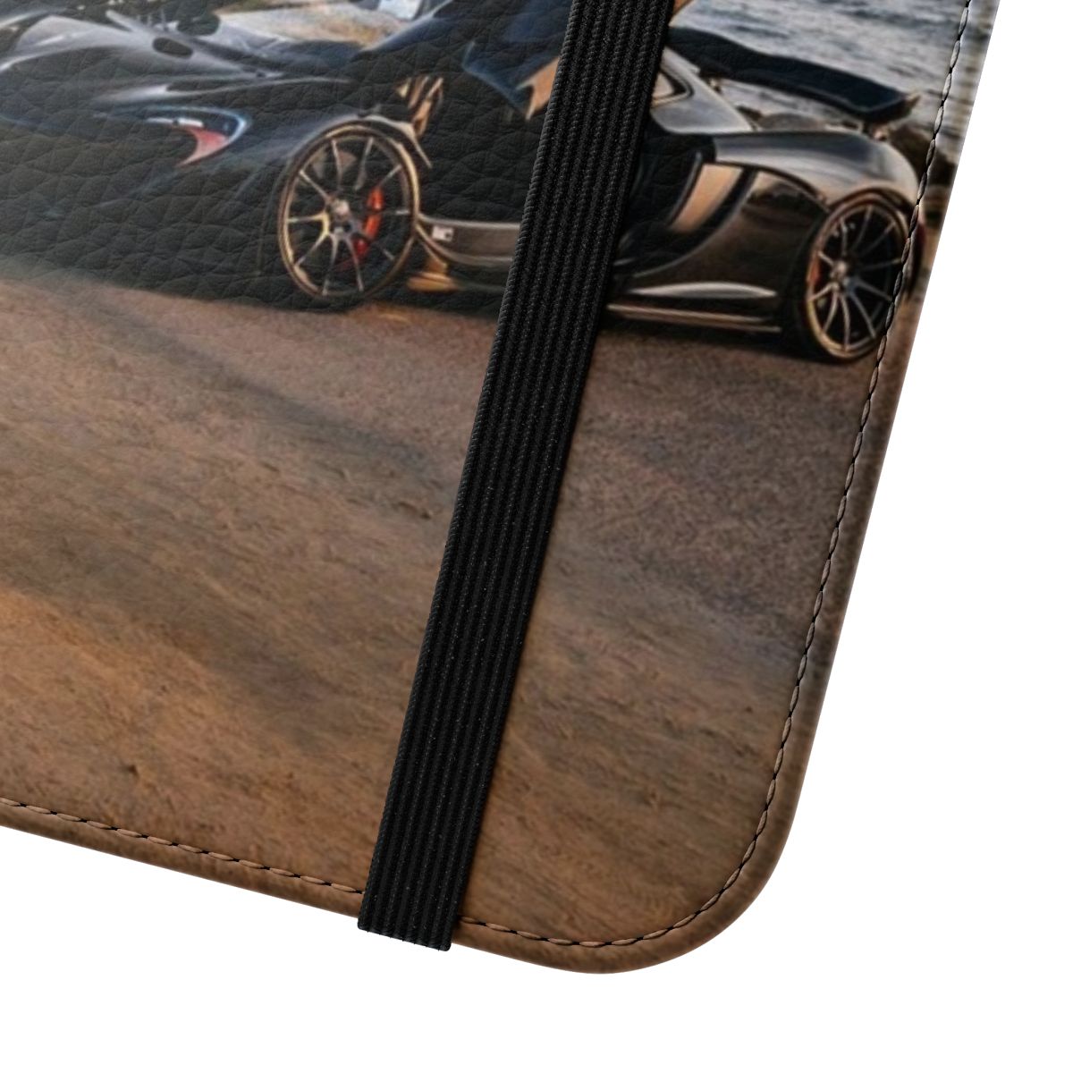 Flip cover phone case with McLaren P1 supercar design - Close Up