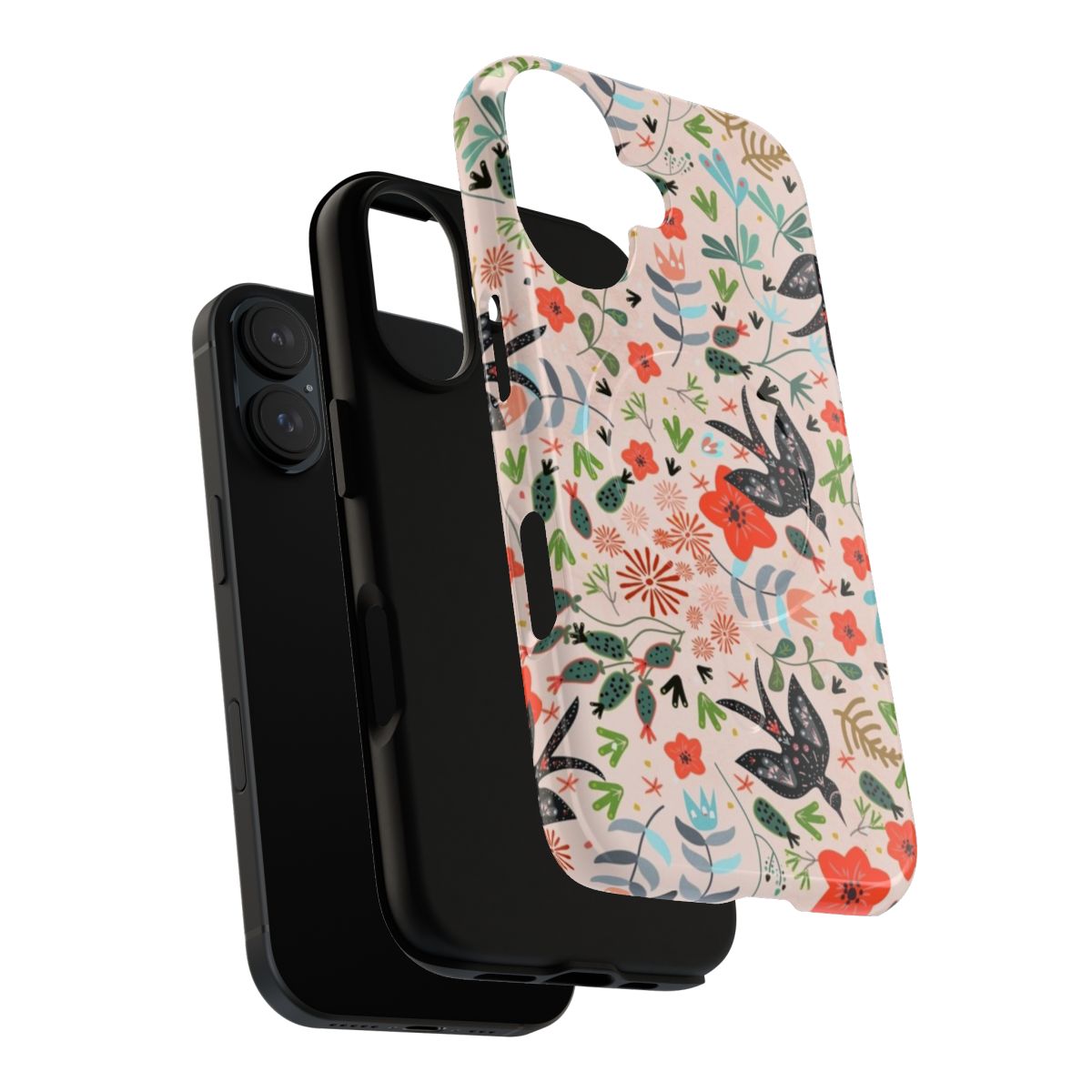 Floral phone case with beautiful botanical garden design - Layers