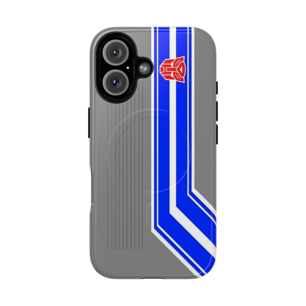 Magnetic tough phone case featuring Transformers-inspired design