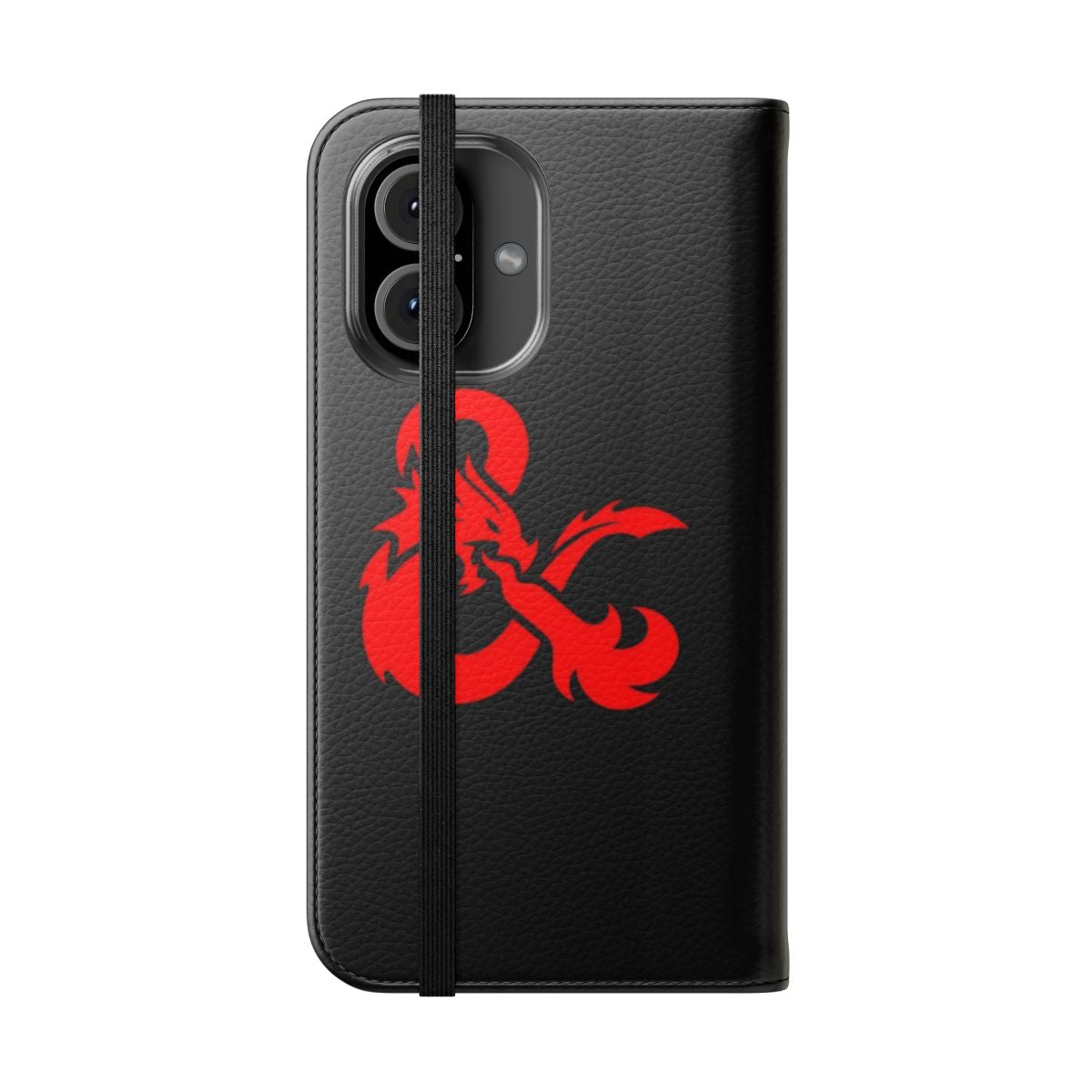 Dungeons & Dragons inspired phone case featuring the iconic logo and fantasy elements - Folded Front