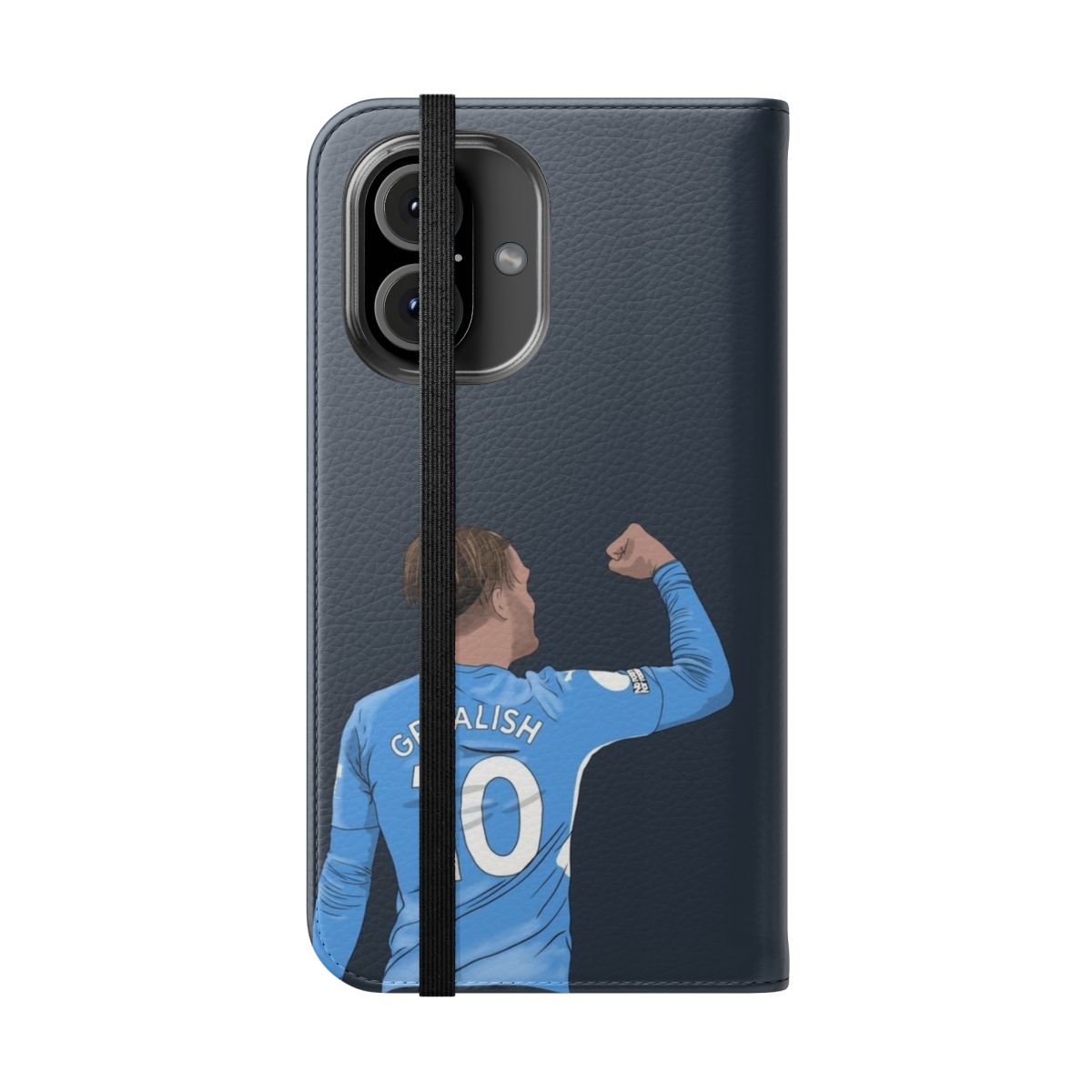 Jack Grealish Manchester City #10 Minimalist Soccer Phone Case - Folded Front