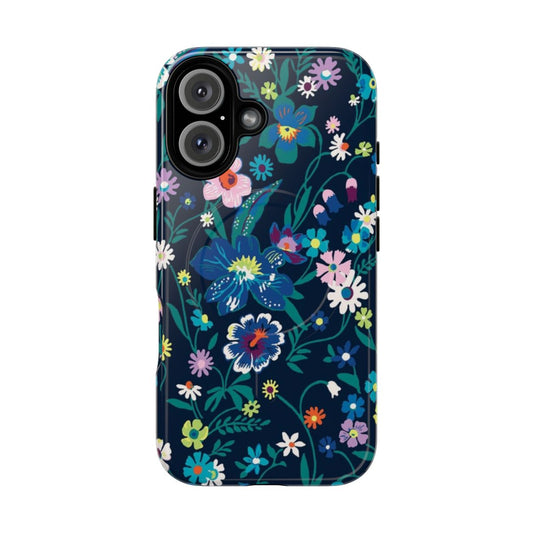 Floral phone case with a modern, magnetic, and tough design inspired by Vera Bradley patterns