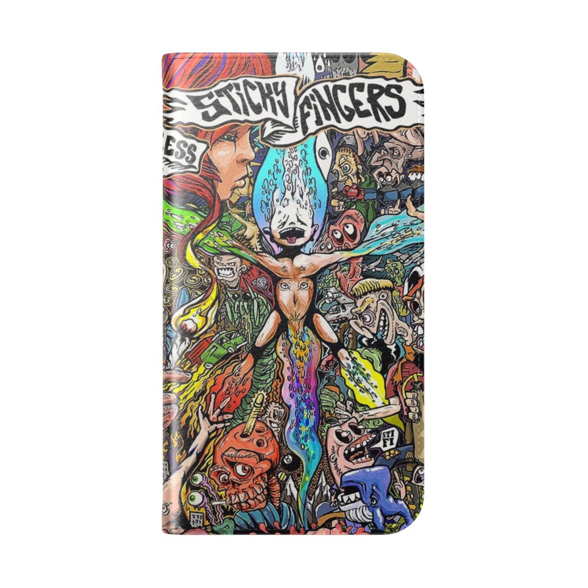 Classic rock-inspired phone case featuring the album cover for "Sticky Fingers Caress Your Soul" - Folded Back